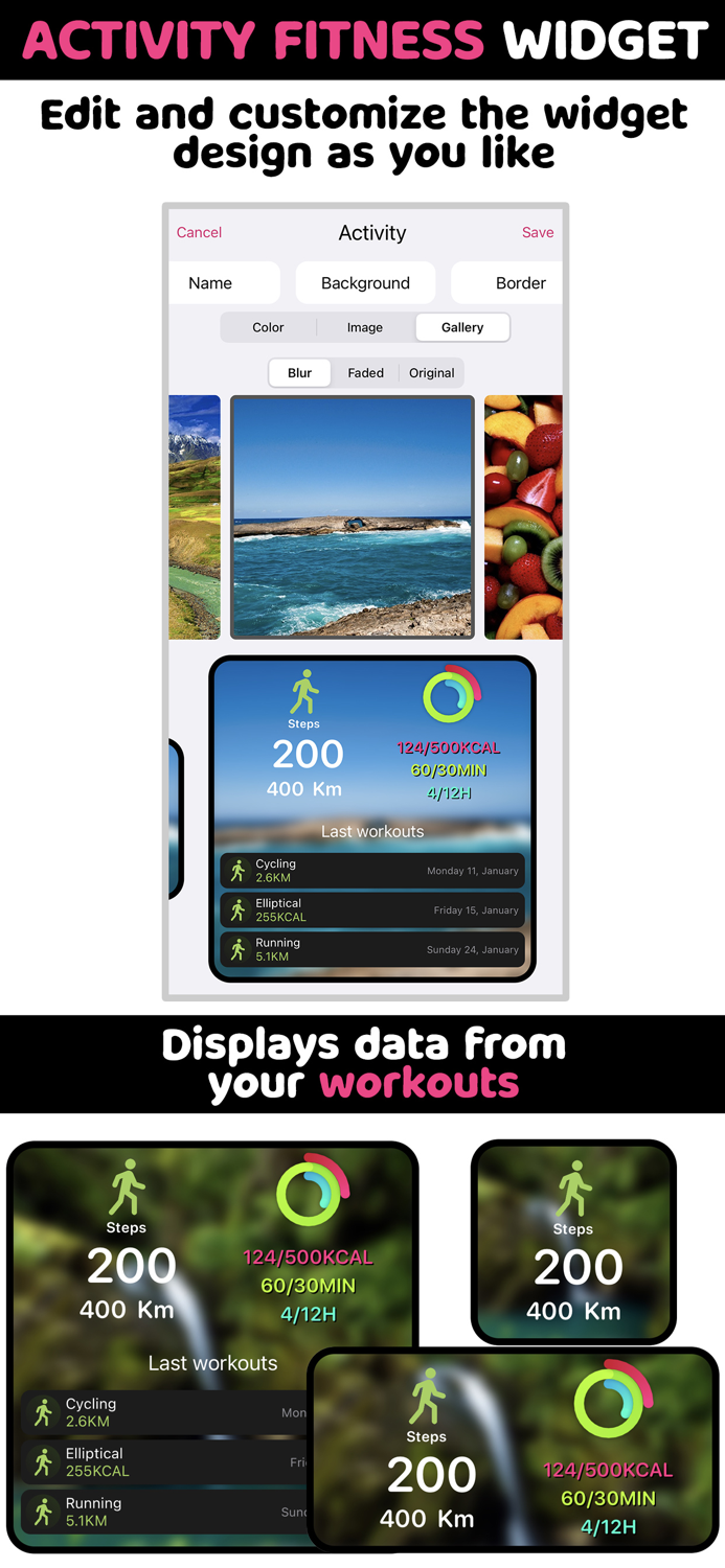 Activity Fitness Widgets