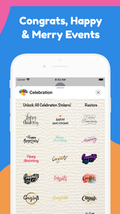 Celebration Stickers Screenshot