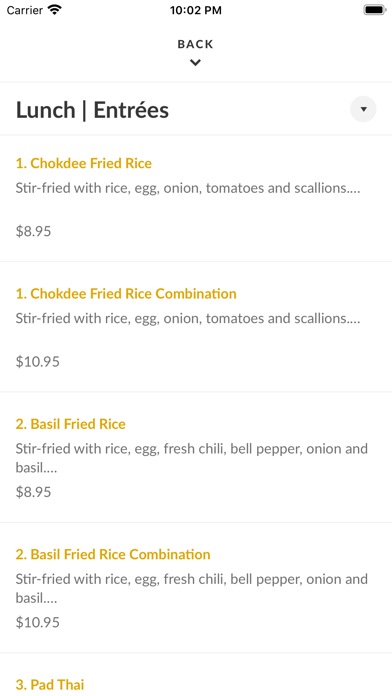 Chokdee Thai Cuisine Screenshot