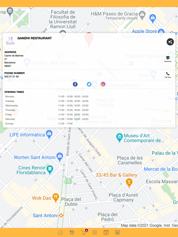 Gandhi Restaurant App