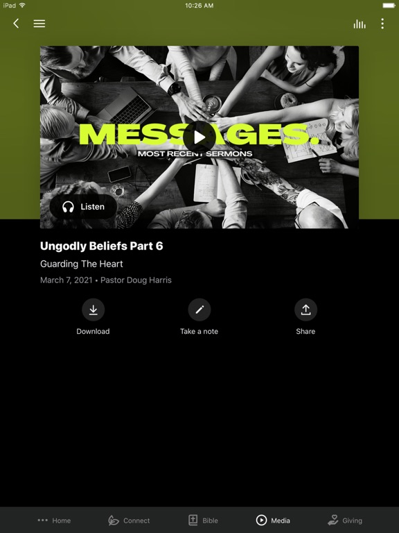 Pella Open Bible Church iPad screenshot 3 - Education app