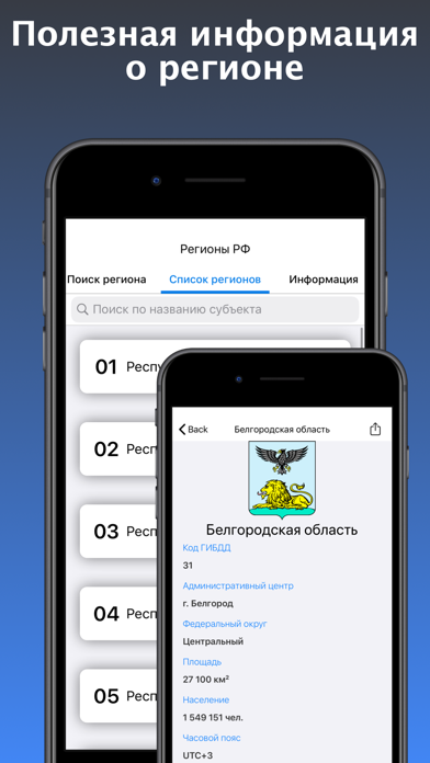 Регионы РФ – Коды ГИБДД Screenshot