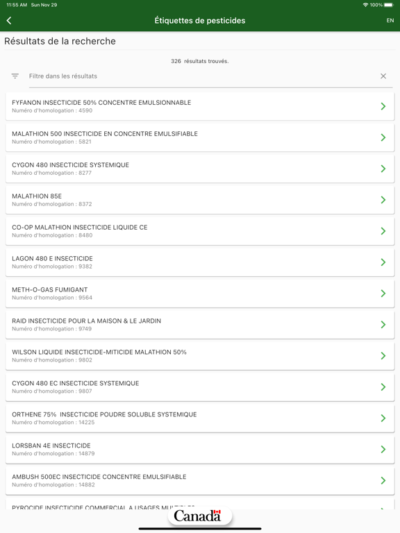 Screenshot #5 pour Étiquettes de pesticides