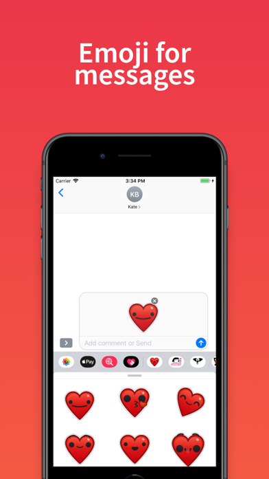 Screenshot #2 pour Autocollants coeur et emoji :