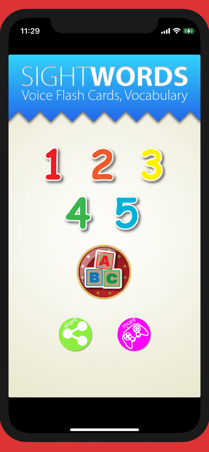 Sight Words -Voice Flash Cards