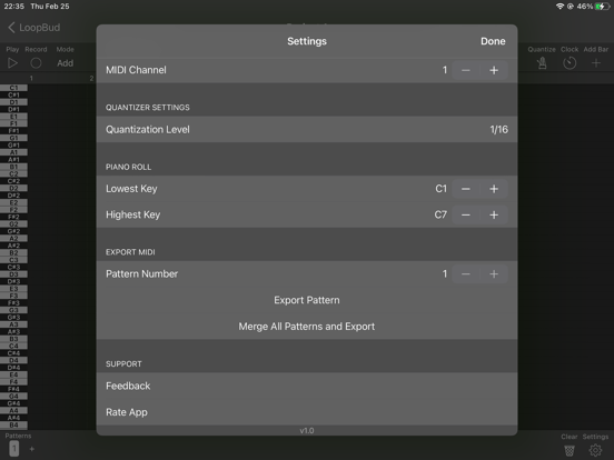 LoopBud - AUv3 MIDI Recorder iPad app afbeelding 5