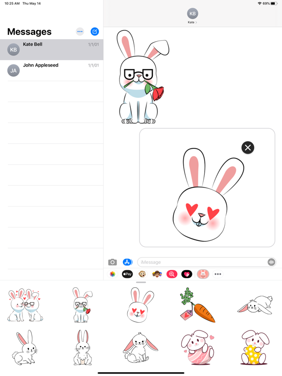 Screenshot #4 pour The Lovely Pink Bunny Stickers