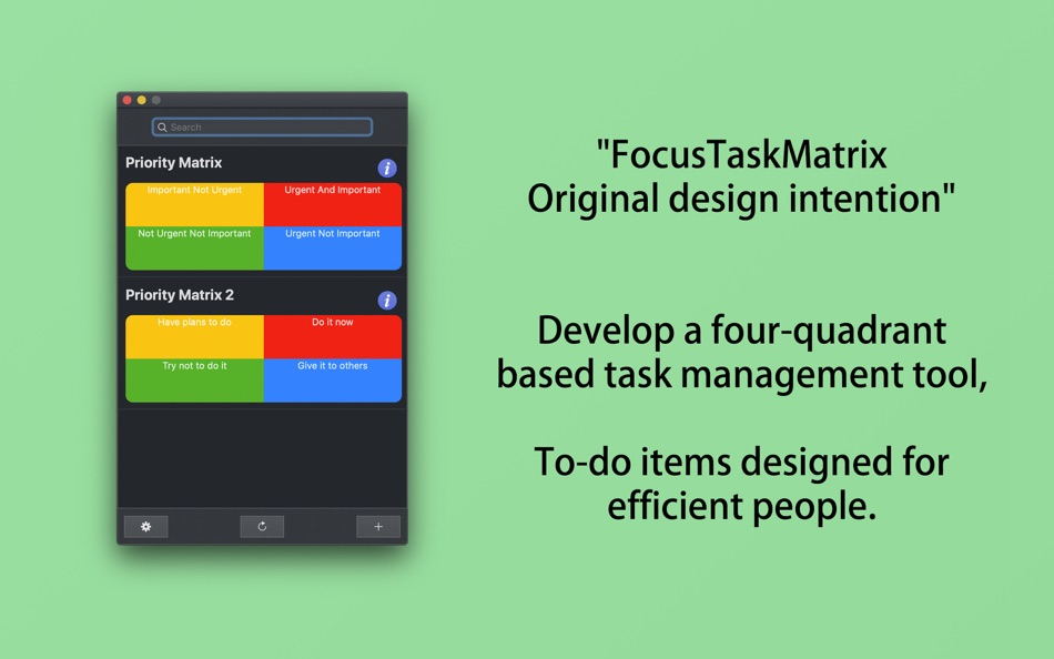 #1. Focus Task Matrix-To Do Lists (macOS) 由: 辉英 钟