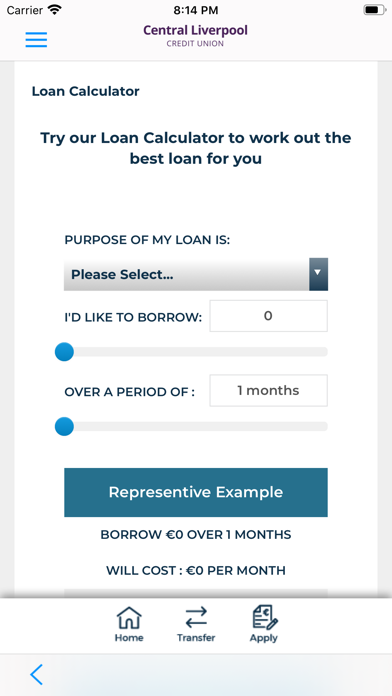 Central Liverpool Credit Union Screenshot