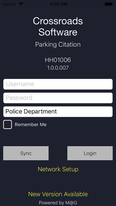 Crossroads Parking eCite App Screenshot