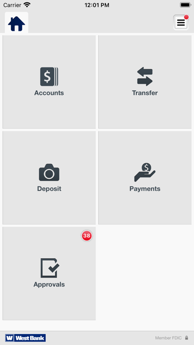 West Bank eCorp Mobile Screenshot