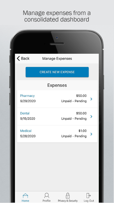 Spending Account Mobile Center Screenshot