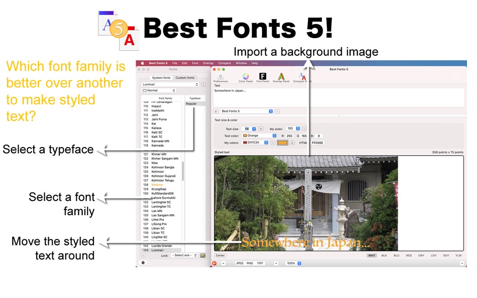 #1. Best Fonts 5 (macOS) Podle: Tomoyuki Okawa