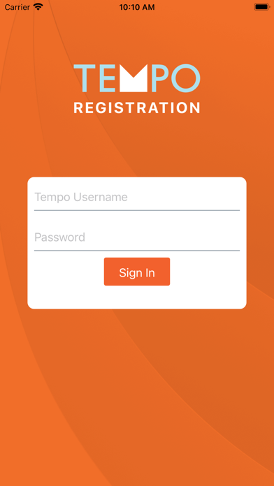 Tempo Tickets Registration Screenshot