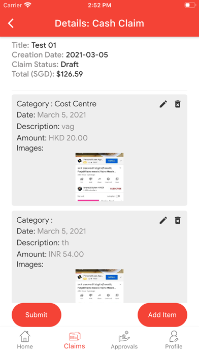 Engagenova eClaims Screenshot
