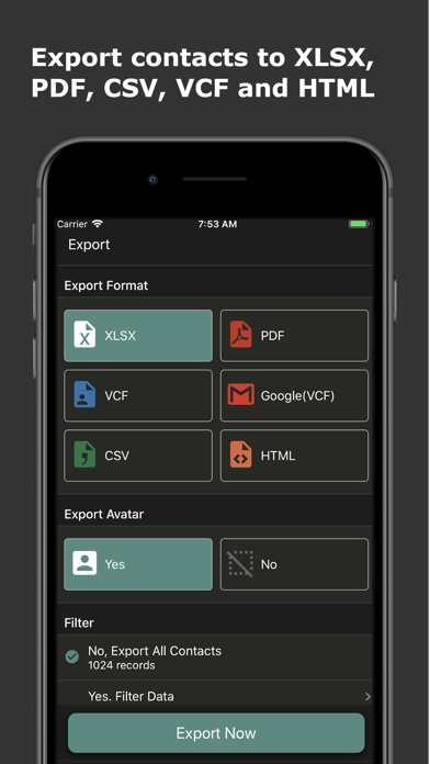 Screenshot #2 for Export Contacts - Easy Backup