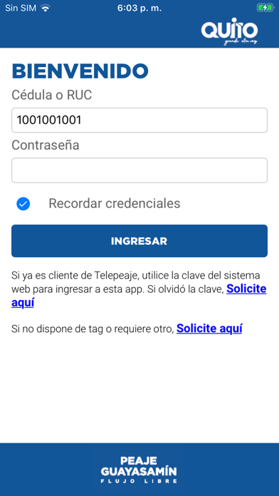 Peaje Guayasamín Screenshot