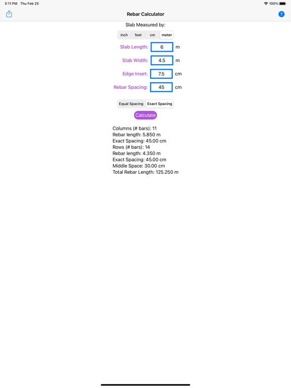 Rebar Grid Calculator iPad screenshot 5 - Business app
