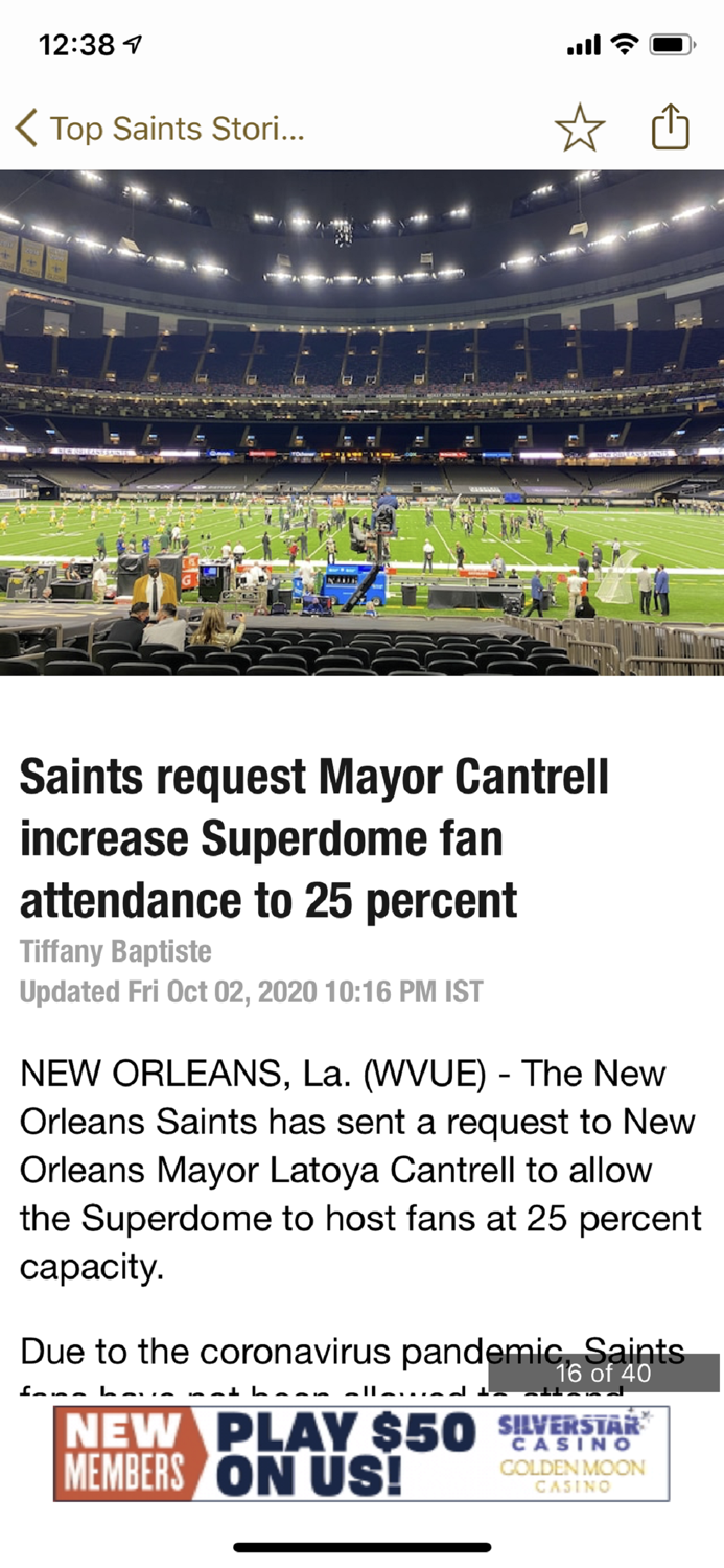 Final Play Saints News