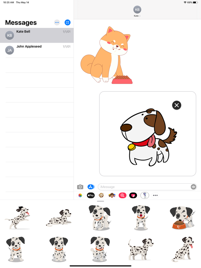 Animated Dotted Dog Stickers