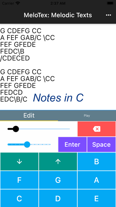 MeloTex - Letter Note Player Screenshot