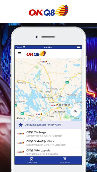 OKQ8 Biltvätt Screenshot