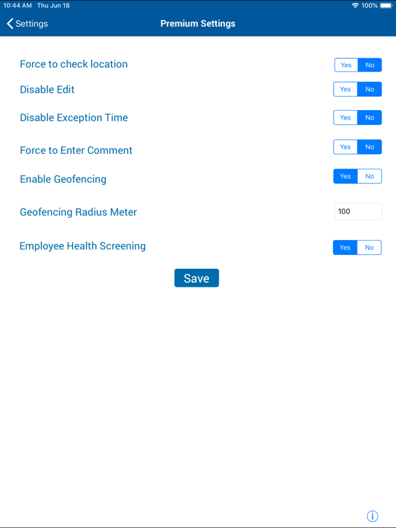 Employee TimeCard iPad screenshot 7 - Business app