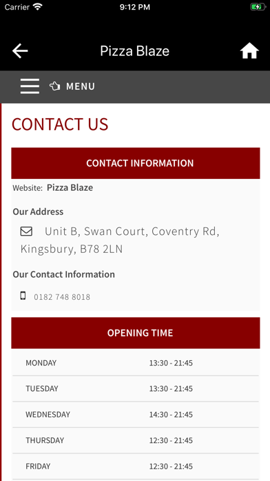 Pizza Blaze, Kingsbury Screenshot