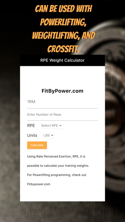 RPE Weight Calculator