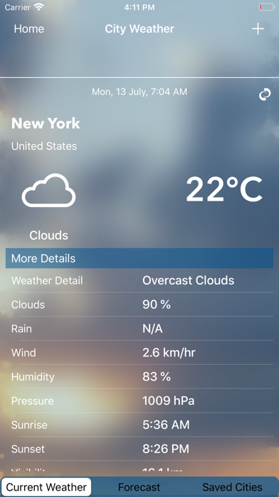 Screenshot #1 pour World Weather Instant Forecast