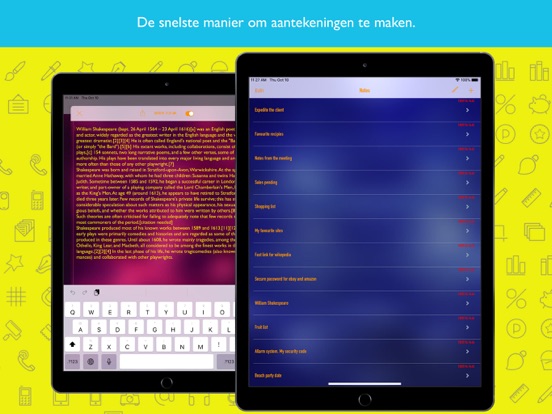 Notities Kleurrijke Pro iPad app afbeelding 1