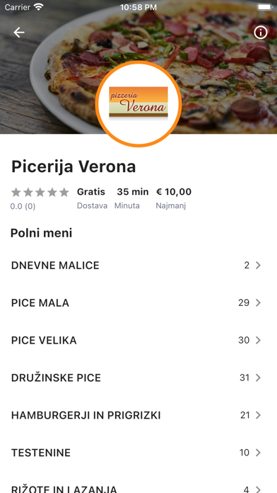 HranaService.si Screenshot