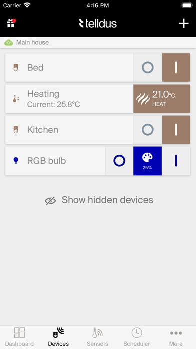 Telldus Live! mobile Screenshot