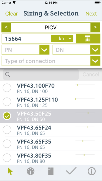 Combi Valve Sizer Screenshot