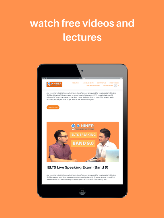 9.0 Niner IELTS OET PTE iPad screenshot 4 - Education app