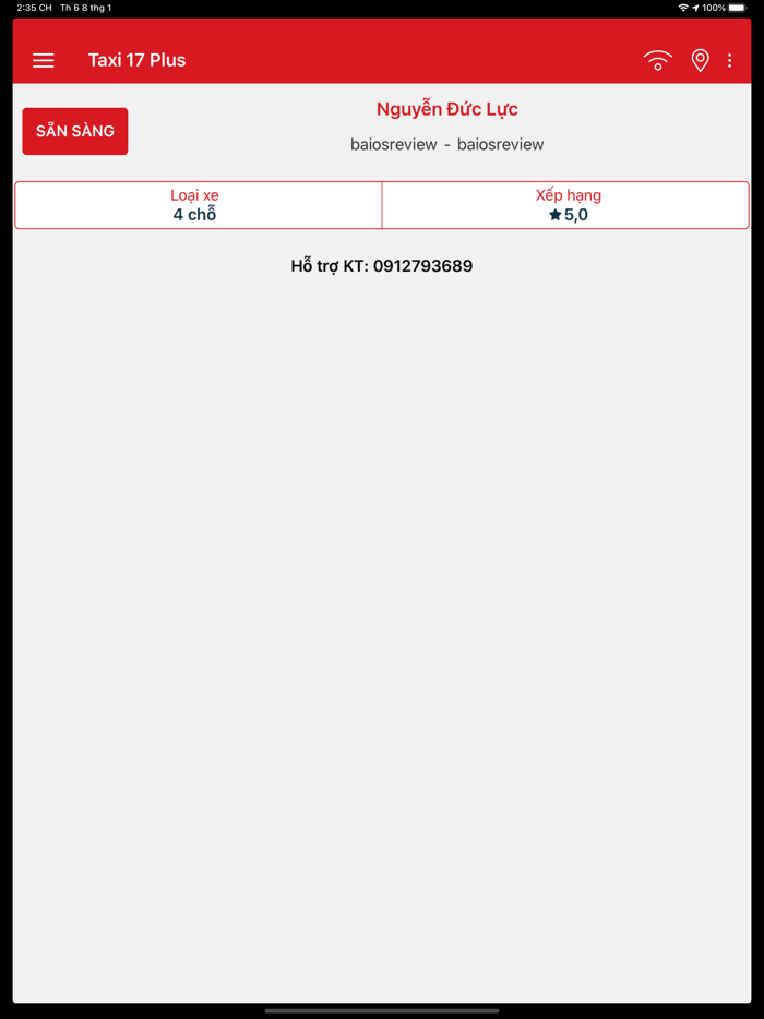 Lái xe Taxi 17 Plus