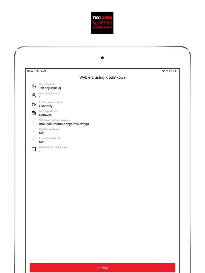 Taxi Jura 19191 Częstochowa