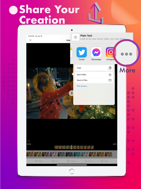 Combine Video Maker iPad screenshot 8 - Photo & Video app