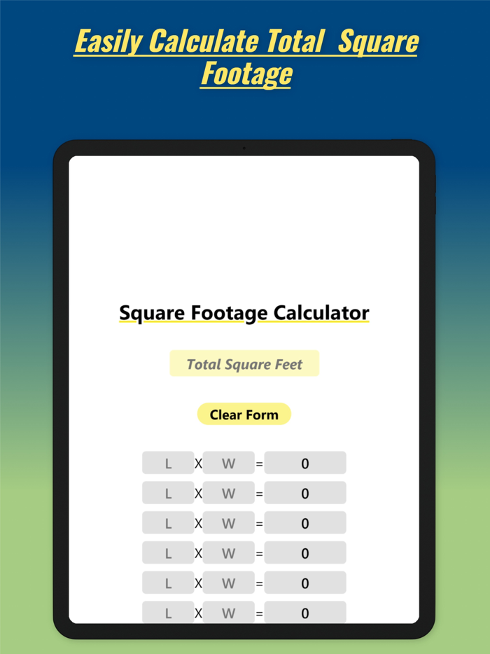 Easy Square Foot Calculator