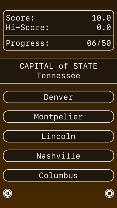 US States & Capitals Screenshot