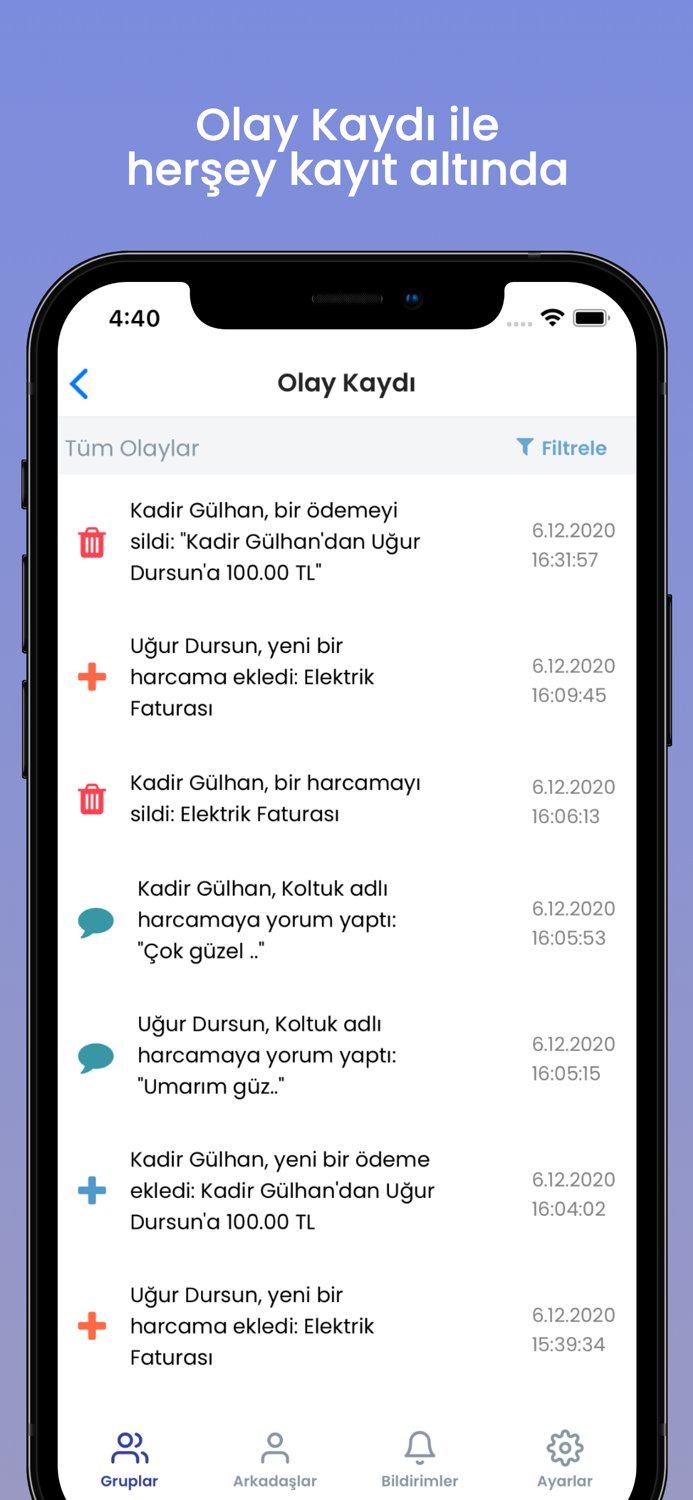 Ortak Hesap - Grup Harcamaları