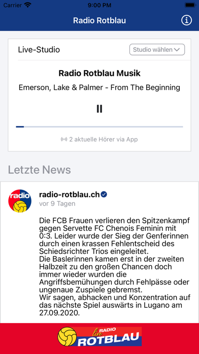 Radio Rotblau – FC Basel App Screenshot