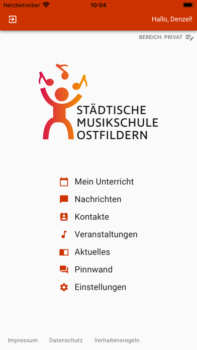 Musikschule Ostfildern Screenshot