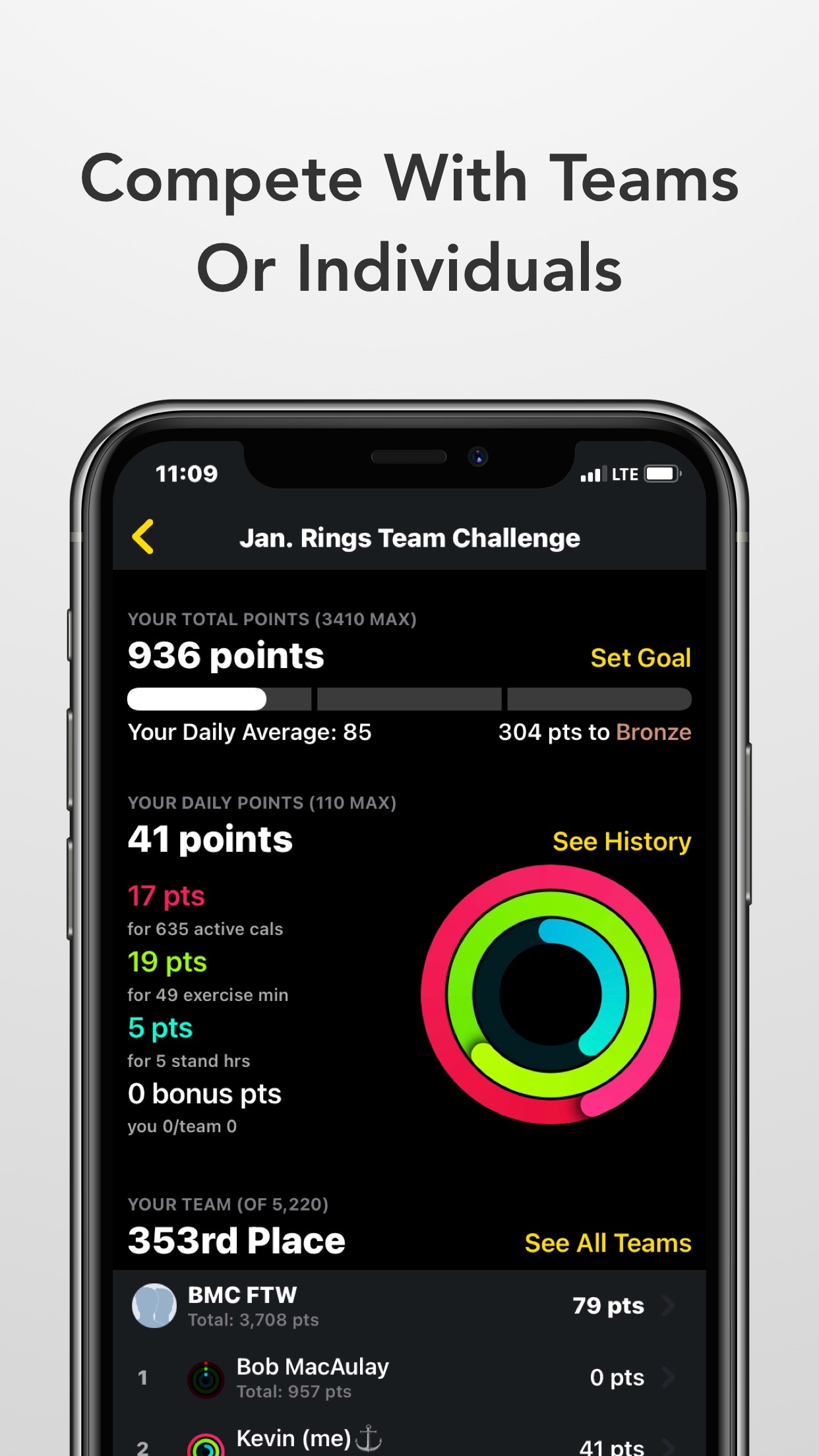 Screenshot do app Challenges - Compete, Get Fit