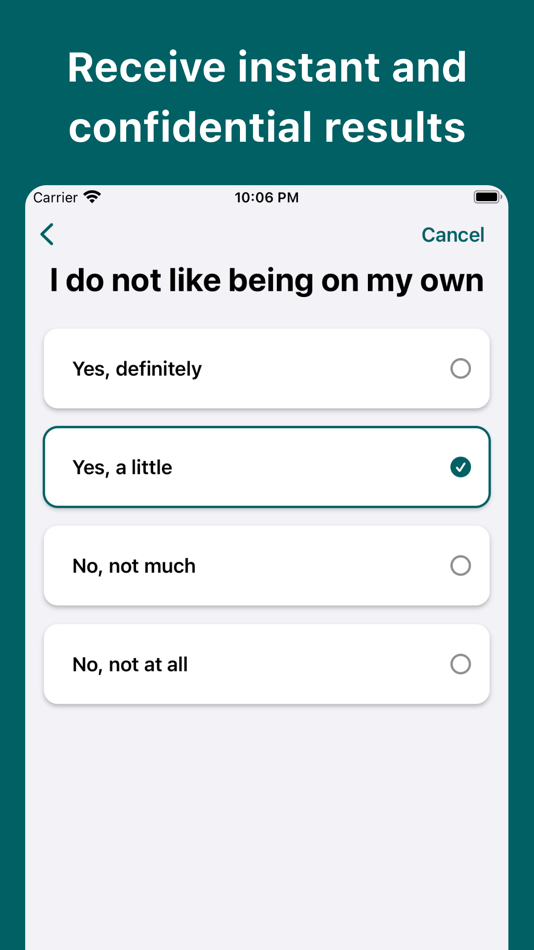 #2. Dependent Personality D. Test (iOS) Podle: Inquiry Health LLC