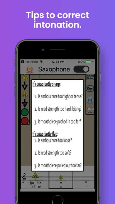 Saxophone Fingering & Tuning Screenshot