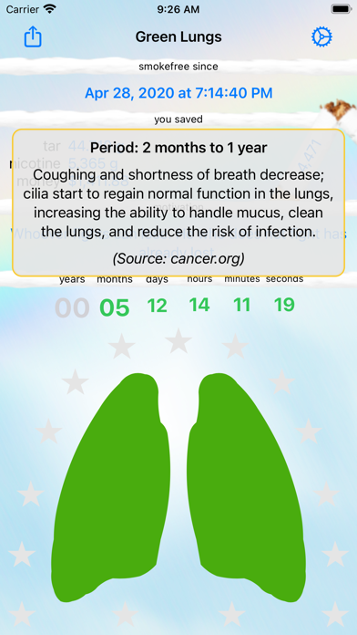 Green Lungs - quit smoking Screenshot