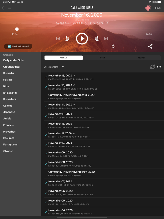 Screenshot #5 pour Daily Audio Bible Mobile App