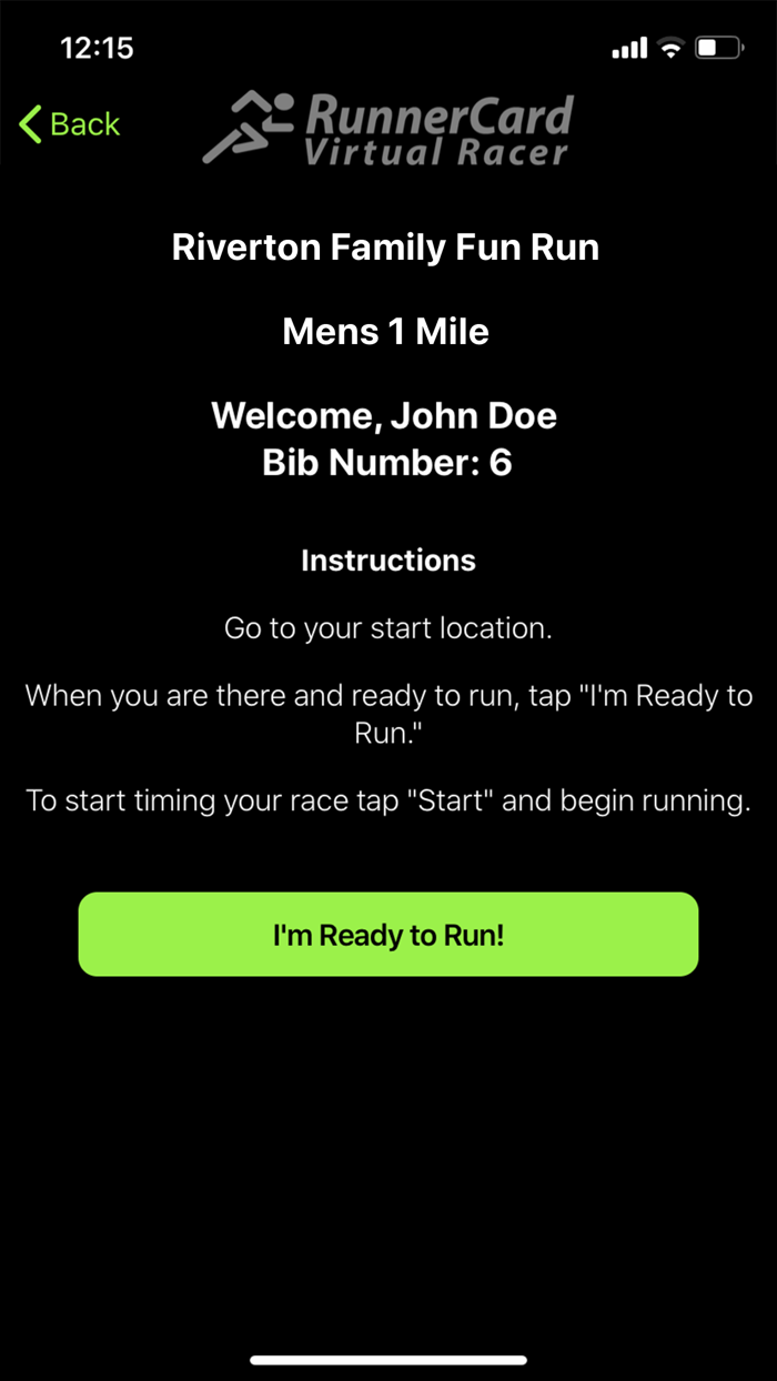 RunnerCard Virtual Racer
