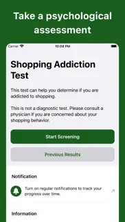 shopping addiction test iphone screenshot 1